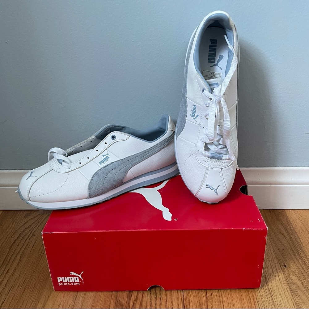 NEW Puma Turin Leather White Blue Sneakers